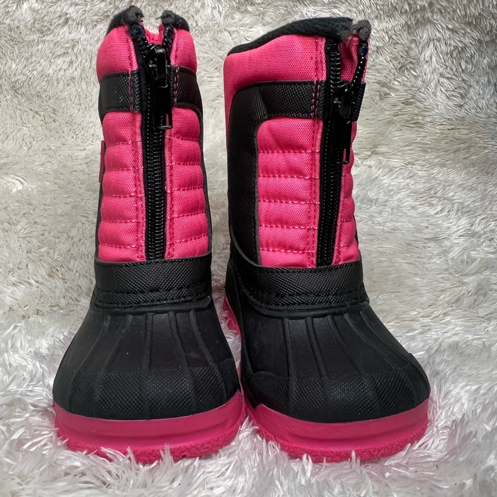Kids Pink and Black Winter Boots
